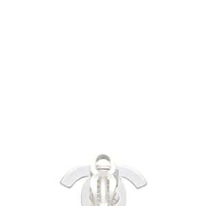 CHANEL, Pre-Loved Silver 'CC' Turnlock Earrings Small, Silver