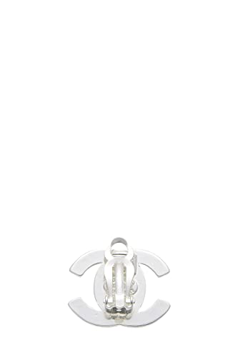 CHANEL, Pre-Loved Silver 'CC' Turnlock Earrings Small, Silver