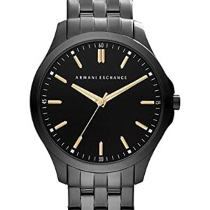 AX ARMANI EXCHANGE Men's Slim Stainless Steel Watch, Color: Black (Model: AX2144)