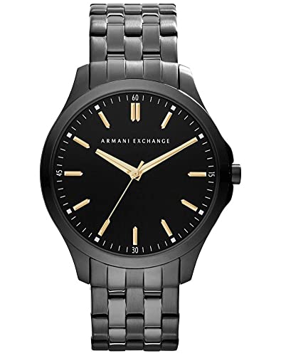 AX ARMANI EXCHANGE Men's Slim Stainless Steel Watch, Color: Black (Model: AX2144)