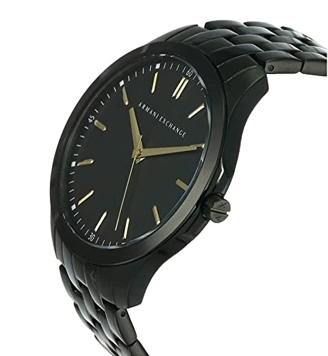 AX ARMANI EXCHANGE Men's Slim Stainless Steel Watch, Color: Black (Model: AX2144)