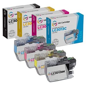 ld compatible ink cartridge replacement for brother lc3013 high yield (black, cyan, magenta, yellow, 4-pack)