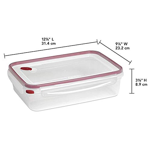 Sterilite 03426604 16.0 Cup BPA Free Rectangle UltraSeal Food Storage Container, For Meal Prep, Leftovers, or Work Lunch, Dishwasher Safe, Red, 8 Pack