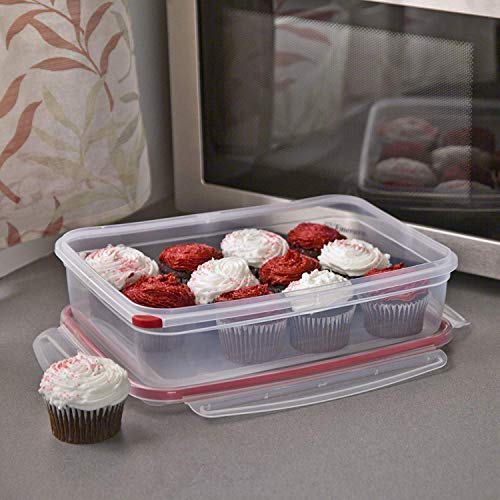 Sterilite 03426604 16.0 Cup BPA Free Rectangle UltraSeal Food Storage Container, For Meal Prep, Leftovers, or Work Lunch, Dishwasher Safe, Red, 8 Pack