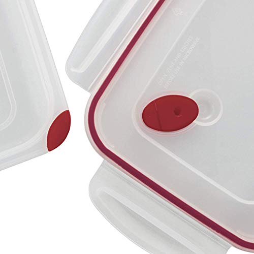 Sterilite 03426604 16.0 Cup BPA Free Rectangle UltraSeal Food Storage Container, For Meal Prep, Leftovers, or Work Lunch, Dishwasher Safe, Red, 8 Pack