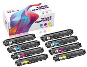 az compatible toner cartridge replacement for brother tn221 tn225 use in hl-3140, hl-3140cw, hl-3170, hl-3170cdw, mfc-9130,mfc9130cw,mfc9330,mfc9330cdw,mfc9340(black, magenta, yellow, cyan, 8-pack)