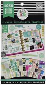 me & my big ideas sticker value pack – the happy planner scrapbooking supplies – the colorful life theme – multi-color & gold foil – great for projects & albums – 30 sheets, 1050 stickers total