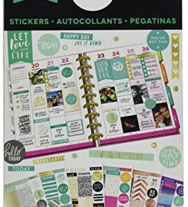 me & my BIG ideas Sticker Value Pack - The Happy Planner Scrapbooking Supplies - The Colorful Life Theme - Multi-Color & Gold Foil - Great for Projects & Albums - 30 Sheets, 1050 Stickers Total