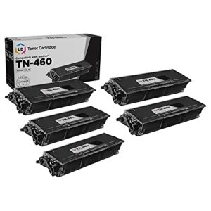 ld products toner cartridge replacement for brother tn460 high yield (black, 5-pack) compatible with multi-function: mfc-1260, mfc-1270, mfc-2500, mfc-8300, mfc-8500, mfc-8600, mfc-8700, and mfc-9600