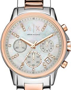 AX ARMANI EXCHANGE Women's Stainless Steel Watch, Color: Two-Tone Rose/Silver (Model: AX4331)