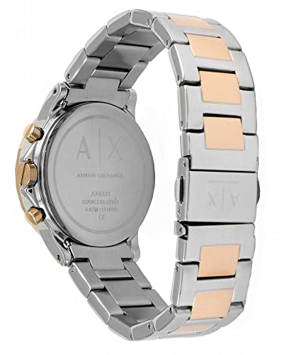 AX ARMANI EXCHANGE Women's Stainless Steel Watch, Color: Two-Tone Rose/Silver (Model: AX4331)