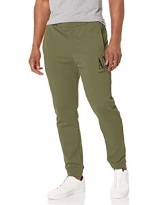a|x armani exchange men’s icon project embroidered logo jogger sweatpant, olive night, l