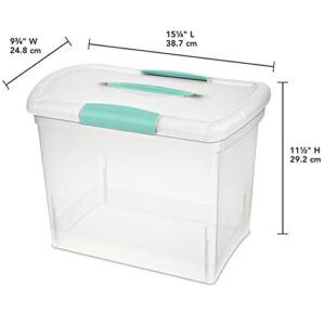 Sterilite Large Nesting ShowOffs Clear File Organizer Storage Box with Handle and Latches for Home, Office, Craft, Hobby, & Classroom, Clear (12 Pack)