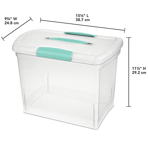 Sterilite Large Nesting ShowOffs Clear File Organizer Storage Box with Handle and Latches for Home, Office, Craft, Hobby, & Classroom, Clear (12 Pack)