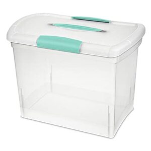 Sterilite Large Nesting ShowOffs Clear File Organizer Storage Box with Handle and Latches for Home, Office, Craft, Hobby, & Classroom, Clear (12 Pack)