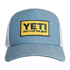 yeti deep fit foam patch trucker hat chambray