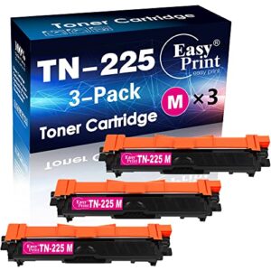 3x magenta high yield compatible tn225 tn-225 tn-225m tn225m toner cartridge for brother hl-3140cw 3152cdw 3172cdw 3180cdw mfc-9130cw 9330cdw 9142cdn dcp-9022cdw printer, by easyprint