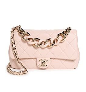 CHANEL Women's Pre-Loved Pink Lambskin Half Flap 9" Bag, Pink, One Size