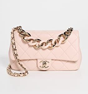 CHANEL Women's Pre-Loved Pink Lambskin Half Flap 9" Bag, Pink, One Size