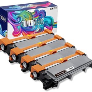 TONERNEEDS TN 660 Toner Cartridge - Black Ink Replacement Cartridges for TN660 & TN630 - High Yield Use - Compatible with Brother Printer HL-L2300D, HL-L2340DW, MFC-L2680W, MFC-L2740DW - (Pack of 4)