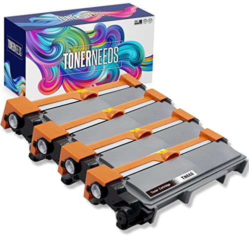 TONERNEEDS TN 660 Toner Cartridge - Black Ink Replacement Cartridges for TN660 & TN630 - High Yield Use - Compatible with Brother Printer HL-L2300D, HL-L2340DW, MFC-L2680W, MFC-L2740DW - (Pack of 4)