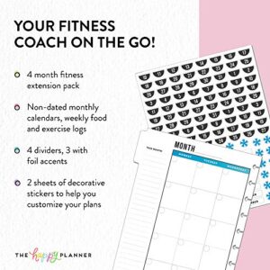 me & my BIG ideas 4 Month Fitness Extension - The Happy Planner Scrapbooking Supplies - Pre-Punched Pages - Food & Exercise Logs - Inspirational Dividers & Stickers To Stay on Track - Classic Size