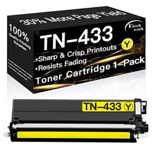 etechwork compatible toner cartridge replacement for brother tn433y tn433 tn-433 toners use with brother hl-l8260cdw hl-l8360cdw mfc-l8610cdw mfc-l8900cdw printer (yellow)