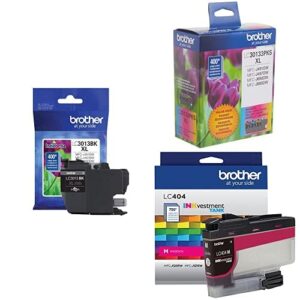 brother genuine lc3013bk, lc30133pks high yield black, cyan, magenta and yellow ink cartridge set, lc3013