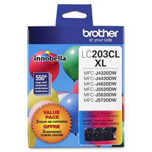 brother lc203cl ink cartridge – cyan, magenta, yellow – 1 each