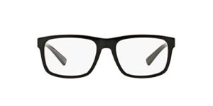 a|x armani exchange men’s ax3025 rectangular prescription eyewear frames, black/demo lens, 53 mm