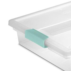 Sterilite Large 5.7 Qt Multi-Purpose File Clip Storage Box Organizing Tote Container with Latching Lid and Handles for Homes and Offices, (6 Pack)