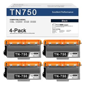 gratlov (8,500 pages) tn750 4-pack toner cartridge compatible tn-750 tn-720 black high yield toner replacement for brother tn750 hl-5450dn hl-5470dw/dwt hl-6180dw/dwt dcp-8110dn dcp-8150dn printer