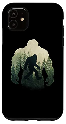 iPhone 11 Sasquatch Yeti Figure Nature Double Exposure Bigfoot Case