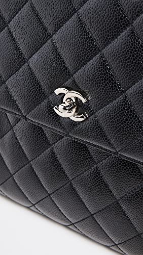 CHANEL Women's Pre-Loved Jumbo Kelly Flap, Caviar, Black, One Size