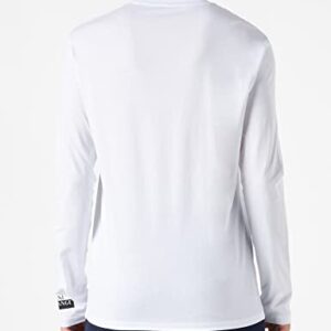 A|X ARMANI EXCHANGE Men's Contrast PU Logo Long Sleeve T-Shirt, White, XXL