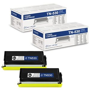 nuca tn 530 compatible tn-530 2-pack tn530 black cartridges replacement for brother dcp-8020 8020 8025d 8040 8045d hl-1650 1650n 1650nplus 1670n 1850 printer (3,800 yield/toner cartridge)