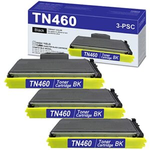 alumuink super high yield 7,000 pages 3 pack black tn-460 tn460 toner cartridge compatible replacement for brother fax-4750 5750 8350 8750 hl-1030 1230 1460 mfc-8300 9600 printer