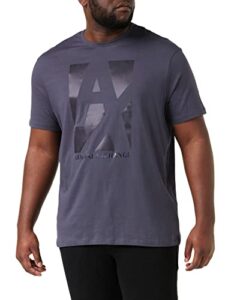 a|x armani exchange men’s silky large logo t-shirt, ebony, l