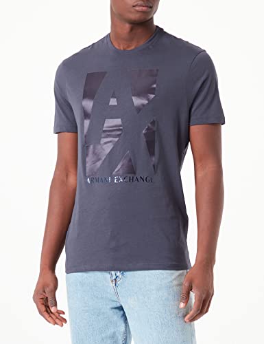 A|X ARMANI EXCHANGE Men's Silky Large Logo T-Shirt, Ebony, L