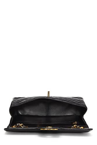 CHANEL, Pre-Loved Black Quilted Lambskin Half Flap Jumbo, Black