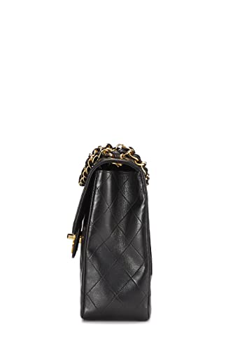 CHANEL, Pre-Loved Black Quilted Lambskin Half Flap Jumbo, Black