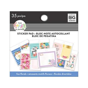me & my big ideas the happy planner sticker pad, tiny, floral 35 count