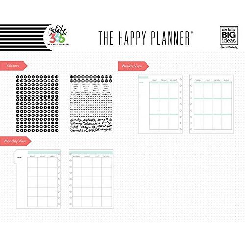 me & my BIG ideas 6 Month Calendar Extension - The Happy Planner Scrapbooking Supplies - 6 Pre-Punched Dividers - Undated Monthly & Weekly - 2 Sticker Sheets with Months and Numbers - Classic Size