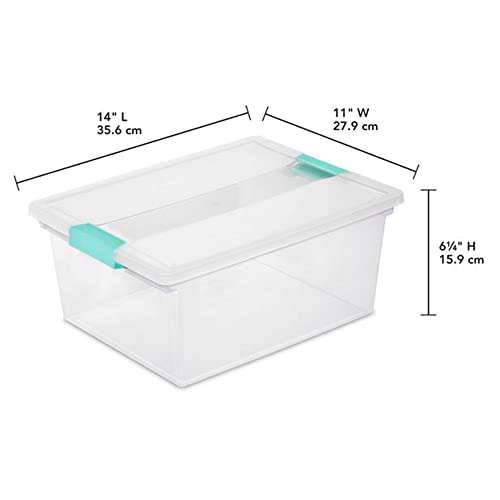 Sterilite Deep Clear Plastic Stackable Storage Container Bin Box Tote with Clear Latching Lid Organizing Solution for Home & Classroom, 8 Pack