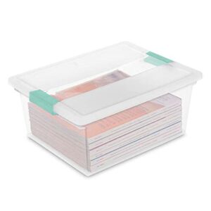 Sterilite Deep Clear Plastic Stackable Storage Container Bin Box Tote with Clear Latching Lid Organizing Solution for Home & Classroom, 8 Pack