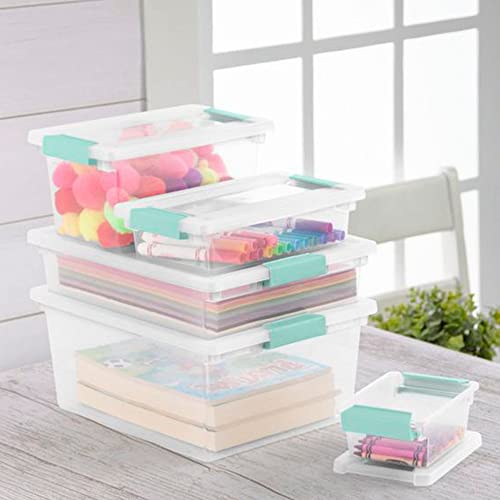 Sterilite Deep Clear Plastic Stackable Storage Container Bin Box Tote with Clear Latching Lid Organizing Solution for Home & Classroom, 8 Pack