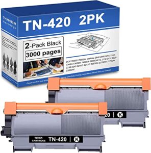 tcxlink (2 pack) tn-420 tn420 toner cartridge replacement for brother tn420 dcp-7065d mfc-7860dw hl-2240d hl-2280dw hl-2130 hl-2132 printer toner.