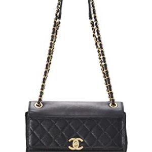 CHANEL, Pre-Loved Black Quilted Caviar Shoulder Bag, Black