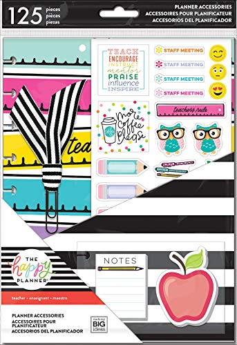 Me & My Big Ideas Happy Planner Medium Accessories 121/Pkg-Teacher, Multi