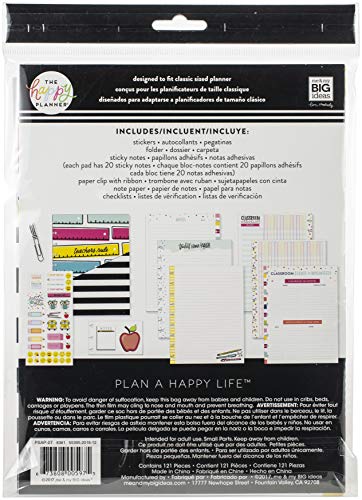 Me & My Big Ideas Happy Planner Medium Accessories 121/Pkg-Teacher, Multi